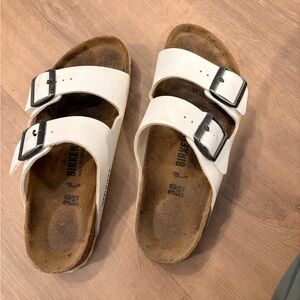 Birkenstock Arizona White Sandals